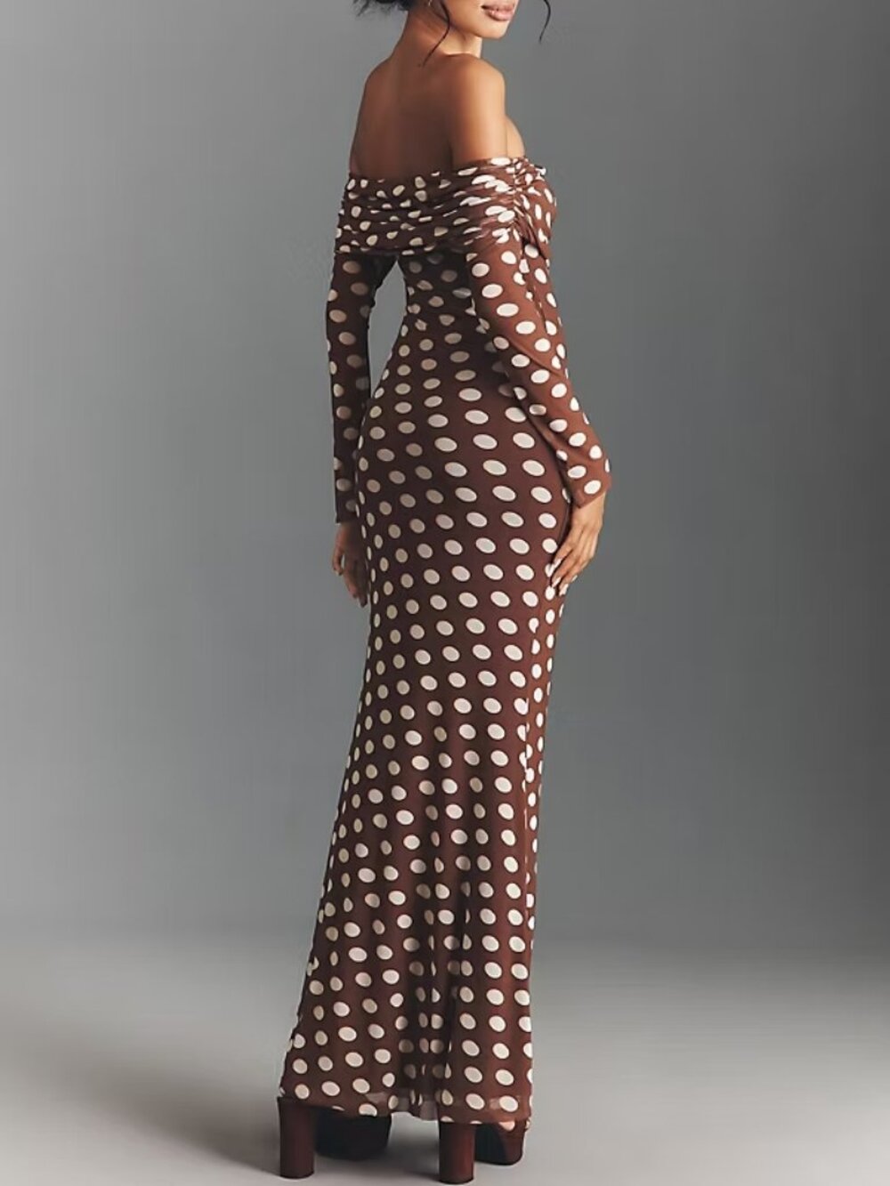 Anthropologie AFRM Long-Sleeve Off-The-Shoulder Mesh Maxi Dress size 2X NEW - Picture 5 of 5